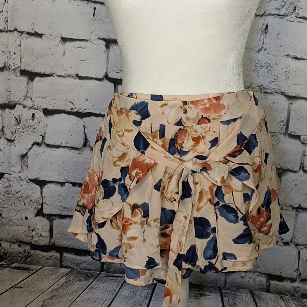 Grade Gather Floral Mini Skirt